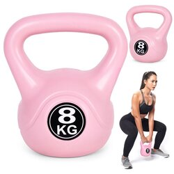 Kettlebell 8 kg za vježbanje, bučica, lopta s utezima, fitnes opterećenje, roza, moderno Cene