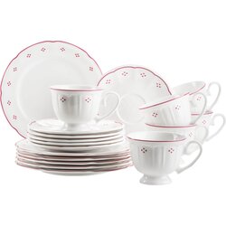 Mäser Lova 18-delni kavni servis, bel/rdeč - 1 set Cene
