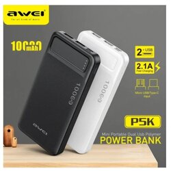 Awei POWERBANK P5K 10000MAH ZA PAMETNE TELEFONE 2XUSB HITRO POLNJENJE, (5000008757) Cene