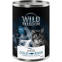 Wild Freedom Adult Sterilised 6 x 400 g - bez žitarica - Cold River Sterilised – piletina s crnim bakalarom Cene