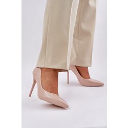 PS1 Lacquered High Heels With Pointed Toes Beige Vizana Cene