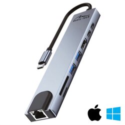 Media Tech MEDIA-TECH USB HUB 8 IN 1 GIGA LAN HUB MT5046 Cene