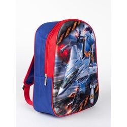 Shelvt Blue and red backpack for a boy with a spaceship Cene