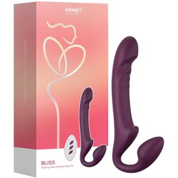 Honey Play Box Bliss - rotirajući perlasti strap-on vibrator (ljubičasti) Cene