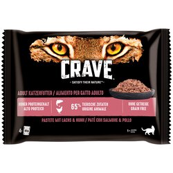 CRAVE Cat vrečke multi pakiranje 4 x 85 g - Miks: Pašteta s piščancem & puranom in z lososom & piščancem Cene