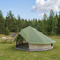 Tipi šator s krovom Zelena 700 x 700 x 395 cm Poliester i čelik Cene