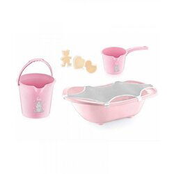 Babyjem Set za Kupanje Bebe (kadica, podloga, sunđer, bokal, kofica) - Roze Cene