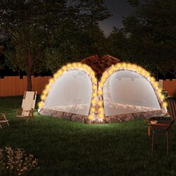 vidaXL Vrtni šotor z LED in 4 stranicami 3,6x3,6x2,3 m kamuflažen, (20609700) Cene
