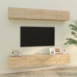 vidaXL Zidni TV ormarići 4 kom hrasta sonome 100 x 30 x 30 cm drveni Cijene