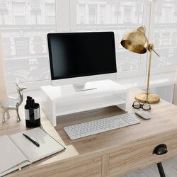 vidaXL Stalak za monitor visoki sjaj bijeli 42 x 24 x 13 cm od iverice Cijene