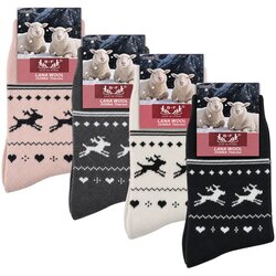 B.Fortuna 4 Pari Nordic Reindeer volnene ženske nogavice Cene