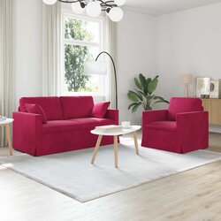 vidaXL Kavč 2 pcs Vinorodna rdeča Cene