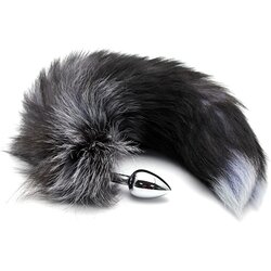 Alive Black and White Fox Tail Anal Pleasure S Cene
