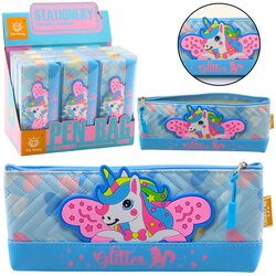 Pencil Case School Kit with Unicorn Blue 20 x 8.5cm Cene