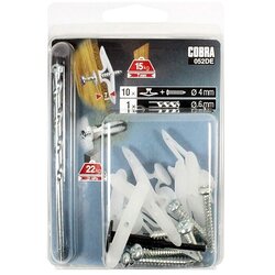 COBRA Komplet nagibnih moznikov Nylon Toggle S s svedrom (Premer zidnega vložka: 4 mm, Skupno število delov: 10 kos, Z vijaki, Nosilnost: 22 kg) Cene