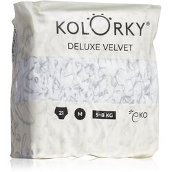 Kolorky Deluxe Velvet Love Live Laugh ekološke plenice za enkratno uporabo velikost M 5-8 Kg 21 kos Cene