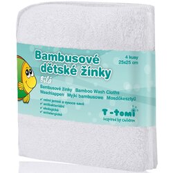 T-TOMI Bamboo Washcloth White krpa za umivanje 25x25 cm 4 kos Cene