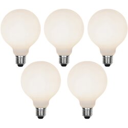 LUEDD Komplet 5 E27 3-stopenjsko zatemljivih LED žarnic G95 mat 5W 550lm 3000K Cene