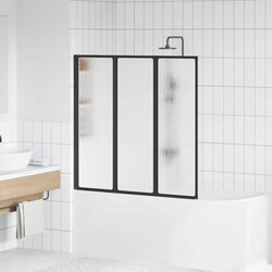 vidaXL Tuš stena Črna 120 x 2 x 117 cm Aluminij Cene