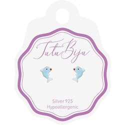 Tutu Biju modni uhančki dolphin 8.0 mm - silver light blue - TDO80S018 Cene