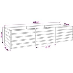  Povišeni vrtni krevet Siva 240 x 80 x 55 cm - 240 x 80 x 55 cm Siva Cijene
