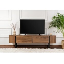 Hanah home TV komoda u dekoru oraha u tamnoj prirodnoj boji 180x50x29,5 cm Serenity – Cene