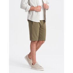 Ombre Men's BASIC cotton sweat shorts - olive Cijene