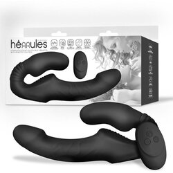 Herrules Strapless Strap-On Double Vibrator with Remote Control Black Cene