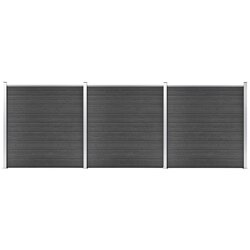 vidaXL set panela za ogradu WPC 526 x 186 cm crni Cijene