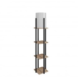Opviq Podna lampa sa 3 police metal/drvo prirodno crna Cijene