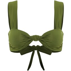 Trendyol Khaki Bralette Knotted Bikini Top Cene