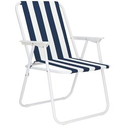 springos Ležeči vrtni in plažni stol z modrimi črtami, (21629402) Cene
