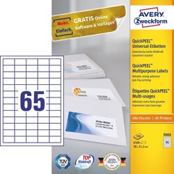Avery Zweckform Avery 3666 self-adhesive label Rectangle Permanent White 6500 pc(s) Cene