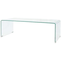 vidaXL stolić za kavu od kaljenog stakla 98 x 45 x 30 cm prozirni Cijene