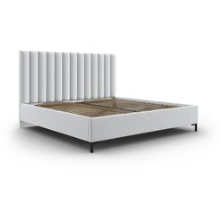 Mazzini Beds Svijetlo sivi tapecirani bračni krevet s prostorom za odlaganje s podnicom 180x200 cm Casey – Cene