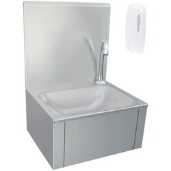 Maison Chic Umivalnik - Kopalna umivalnik - Lavabo za roke s pipo in dozirnikom mila nerjaveče jeklo, (21684624) Cene