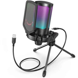 Fifine RGB GAMING MIKROFON SA TRIPODOM A6V CRNI Cene