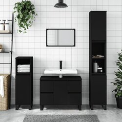 vidaXL Kupaonski ormarić crni 80 x 33 x 60 cm od konstruiranog drva Cijene