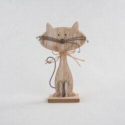 Dakls Drvena dekoracija u obliku mačke Cats, visina 18 cm Cene