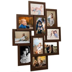 vidaXL Okvir za 10 fotografija (10 x 15 cm) tamnosmeđi MDF Cijene