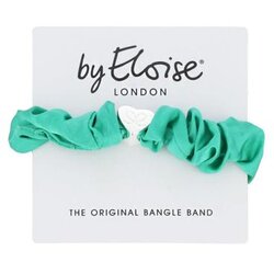By Eloise London Silk Scrunchie Silver Heart Jungle Green gumice za kosu Cene
