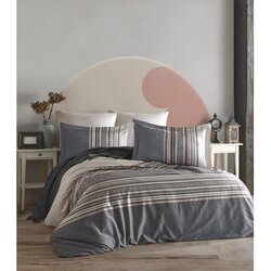 Ash Grey GreyWhiteBrownBeige Ranforce Single Quilt Cover Set (FR) Cene