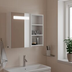 vidaXL Kupaonski ormarić s ogledalom i LED svjetlom bijeli 60x13x52 cm Cijene