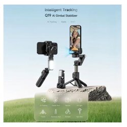  Tripod stabilizator Q19 smart AI sa selfie stickom i LED svetlom crni Cene