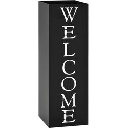 vidaXL Stojalo za dežnike Welcome iz jekla črne barve, (20609440) Cene