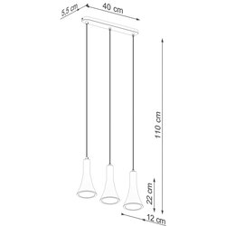 Sollux Lighting SL.1225 - visilica na sajli rea 3xE14/12W/230V beton Cene