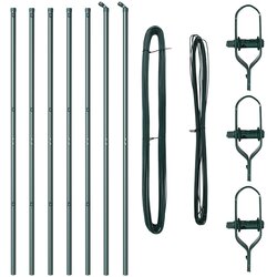 vidaXL Stupovi za ograde 7 kom Green Ø32 mm 200 cm Galvanizirani čelik Cijene