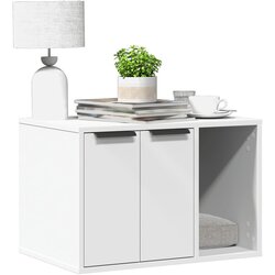 vidaXL kutija za mačji pijesak bijela 60x40x40 cm konstruirano drvo Cijene