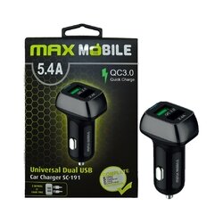 Max Mobile USB DUO SC-191 QC 3.0,27W QUICK CHARGE 5.4A Cene