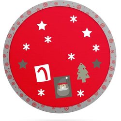 Family Christmas prt za božično drevo okrogli 97 cm rdeč / siv Cene
